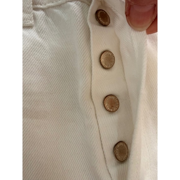 Triarchy White High Rise Wide Leg Organic Cotton Tencel Jeans Size 26 Button Fly - Picture 7 of 7